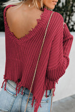 Load image into Gallery viewer, Red Distressed Sweater
