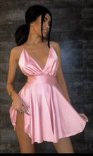 Load image into Gallery viewer, V-Neck Satin Dress
